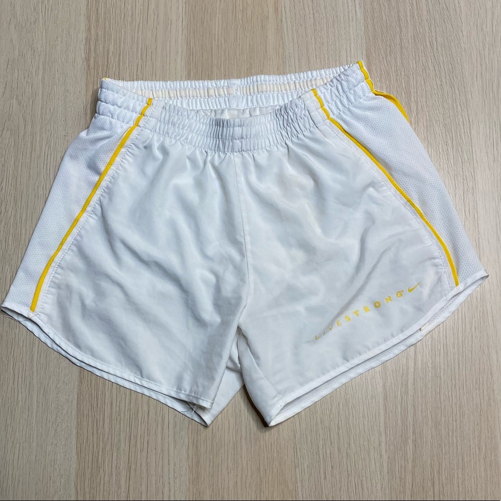 White Nike Dri-Fit Running workout Shorts - Picture 1 of 5